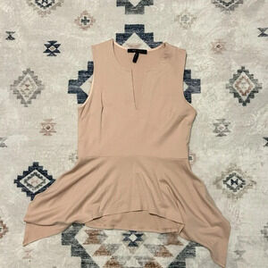 BCBG Maxazria Womens Size S Coral Pink Short Sleeve Flowy Top Blouse